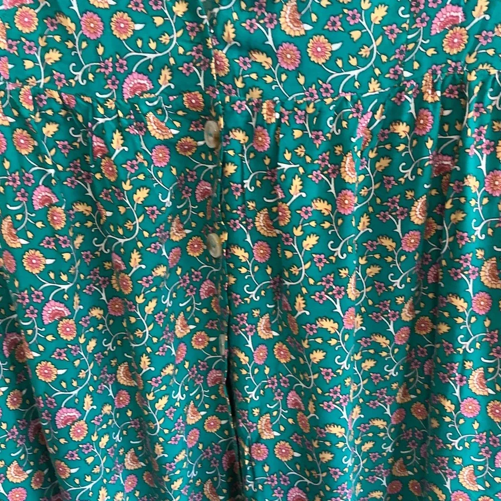 Natural Life Avery Midi Shirt Dress sz M BOHO Babydolll Pockets Cottagecore - Picture 9 of 10